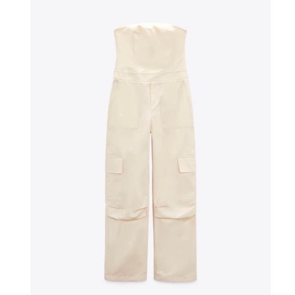 Zara Cargo Pants Jumpsuit EUC Size XS - Picture 4 of 8